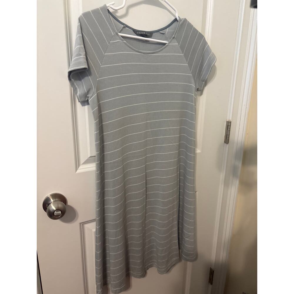 Free Fly striped grey  dress Sz s guc short sleeve